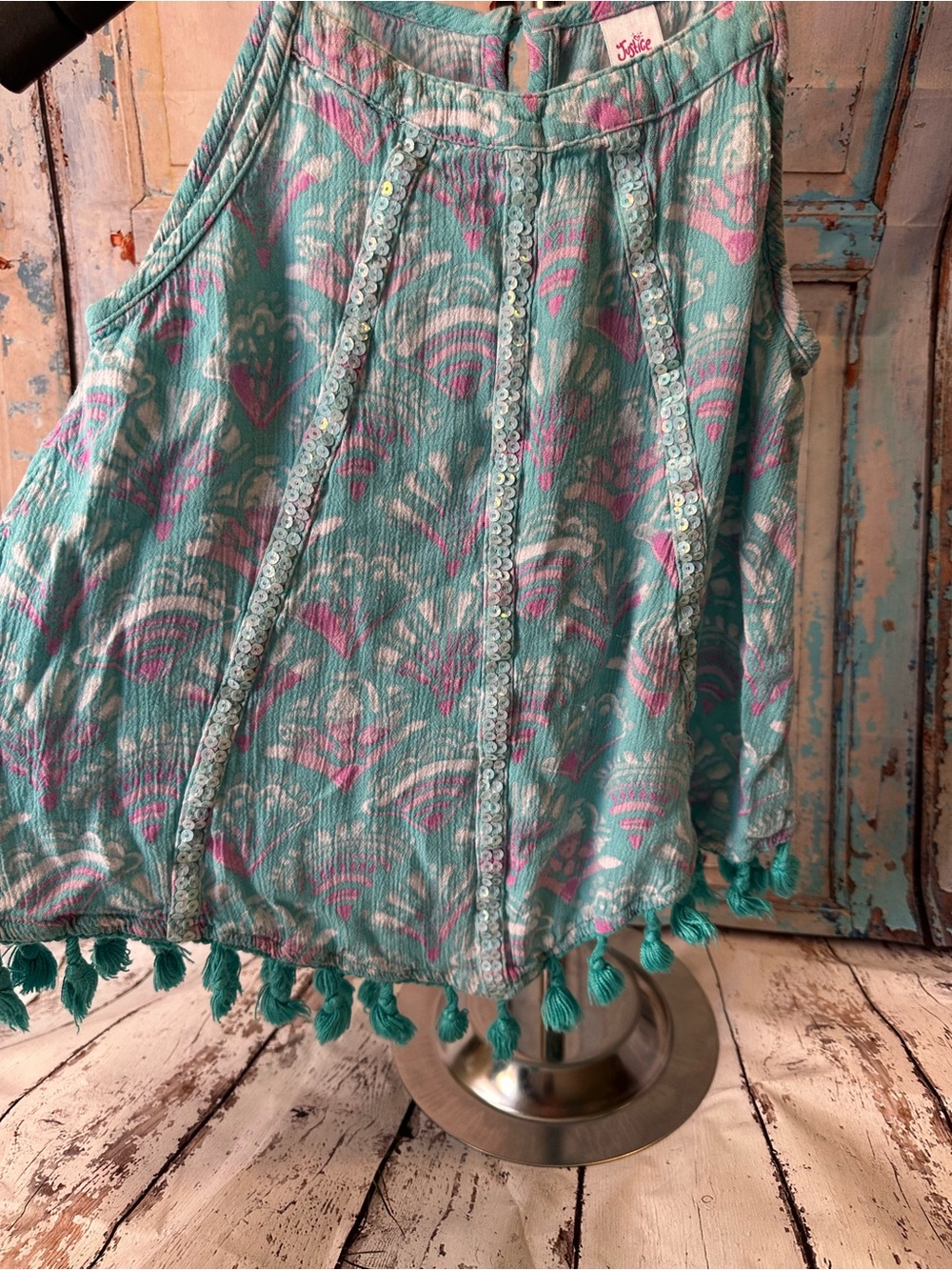Girls SZ 8 Sleeveless BoHo peasant top